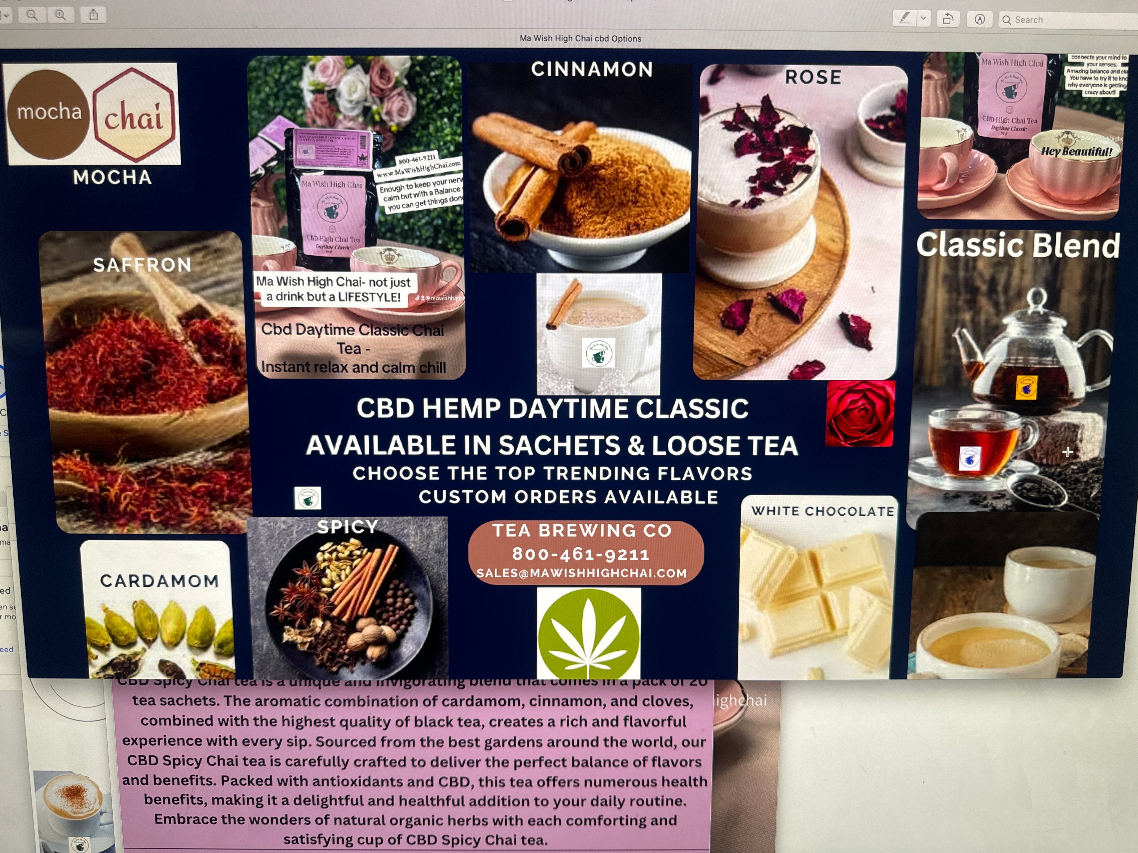 Ma Wish High Chai-Spicy Masala 20 Double Strength Tea Sachets -organic