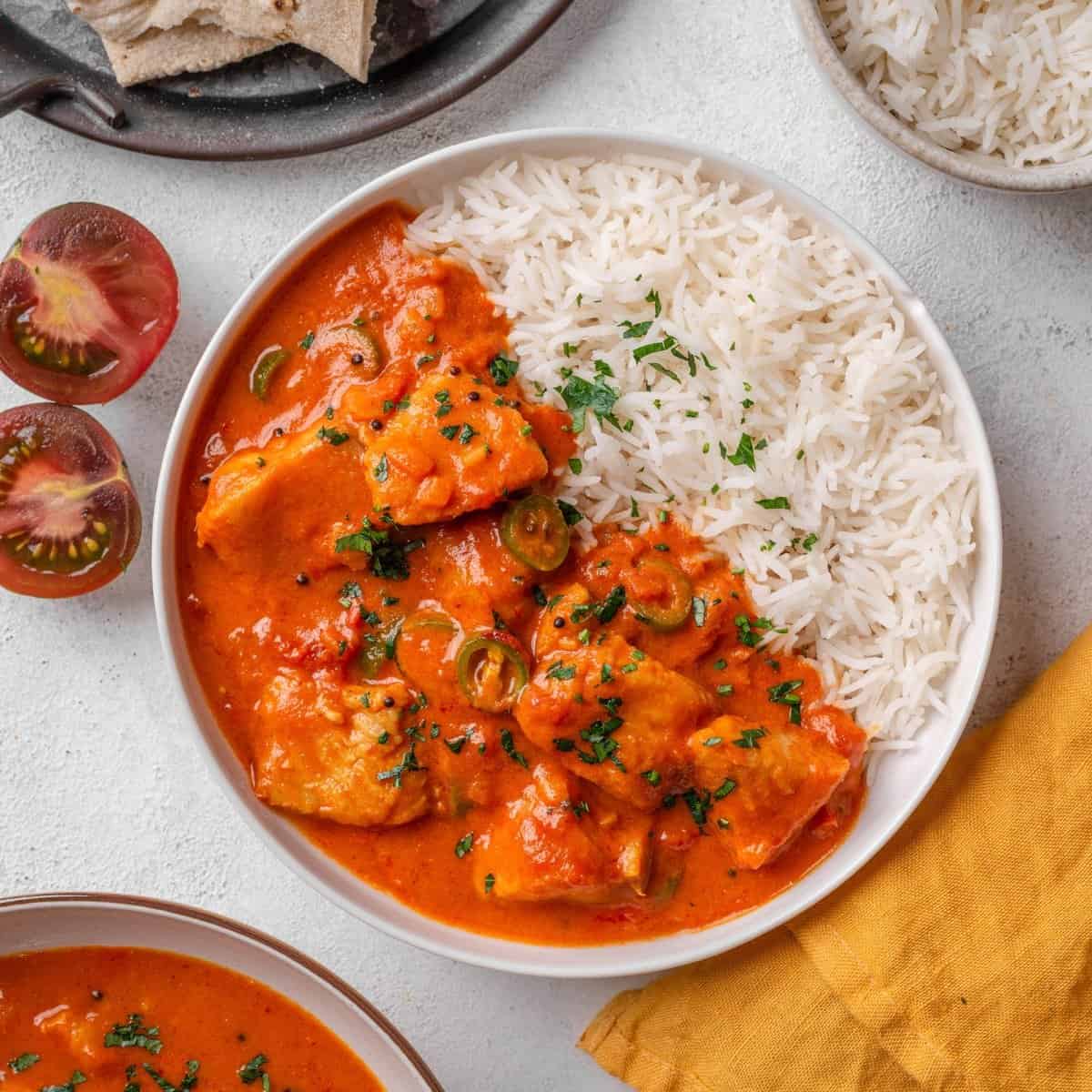 Fish Curry Meal with Tandoori Naan