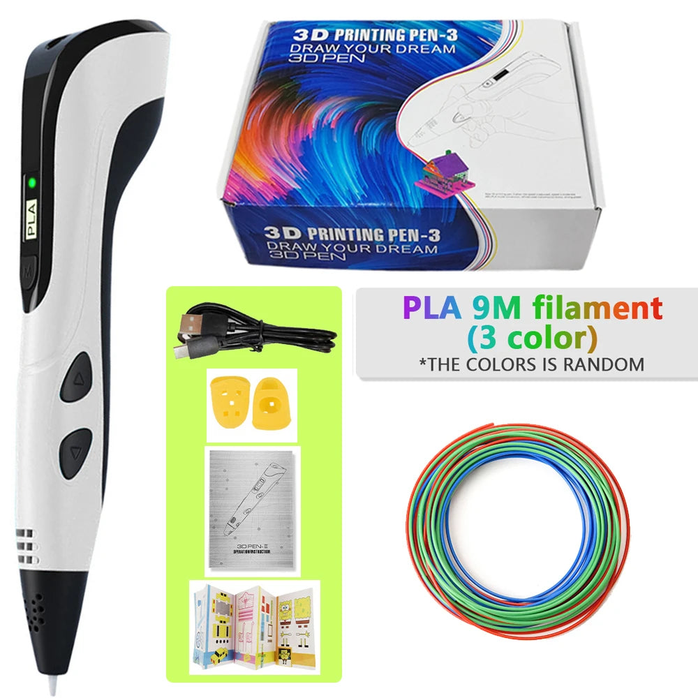 3d Pen for kids Creatived Toy DIY 3D Printing Pen Type-C Rechargeable 3D Pens Set with 200M PLA Filament for Children Gift